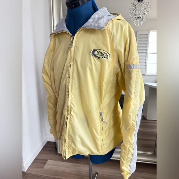 Vintage 90s Y2K MUDD Yellow Reversible Windbreaker Jacket Size L - Picture 2 of 11